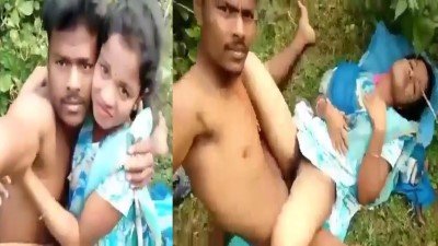 Beautiful girl having fuck with village guy in outdoor area